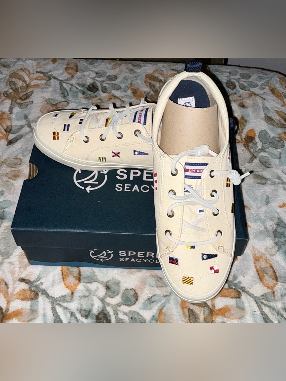 Sperry Nautical Design Canvas Sneakers  - New in Box